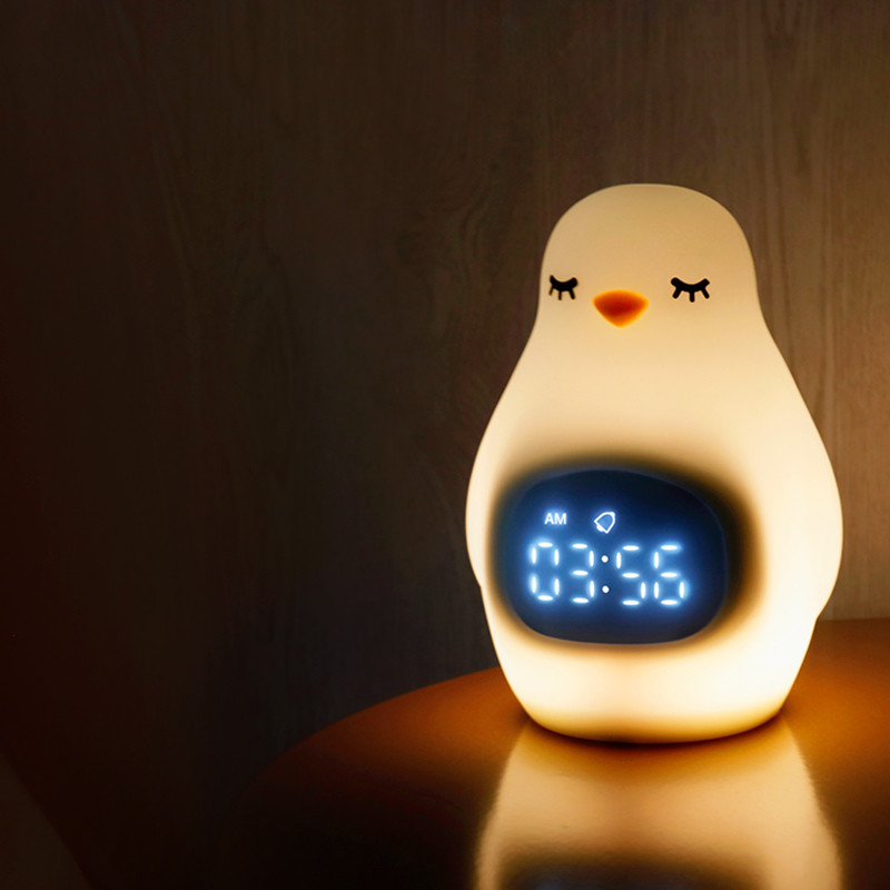 Ночник Mengdo Penguin с часами