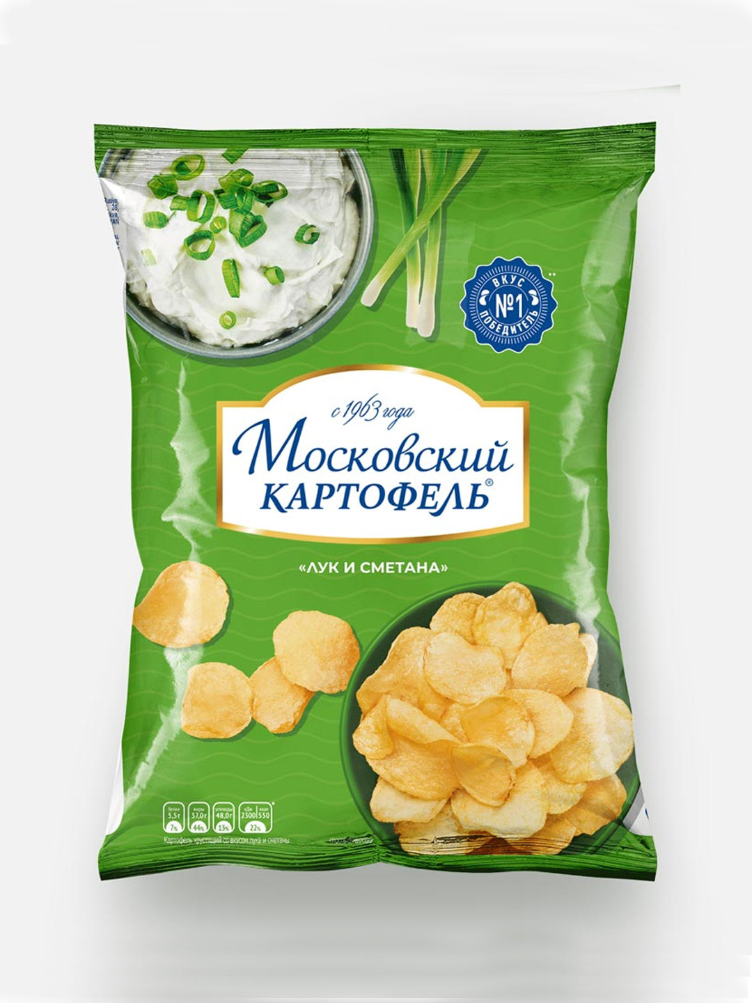 Чипсы "Московский картофель" лук и сметана, 60 г