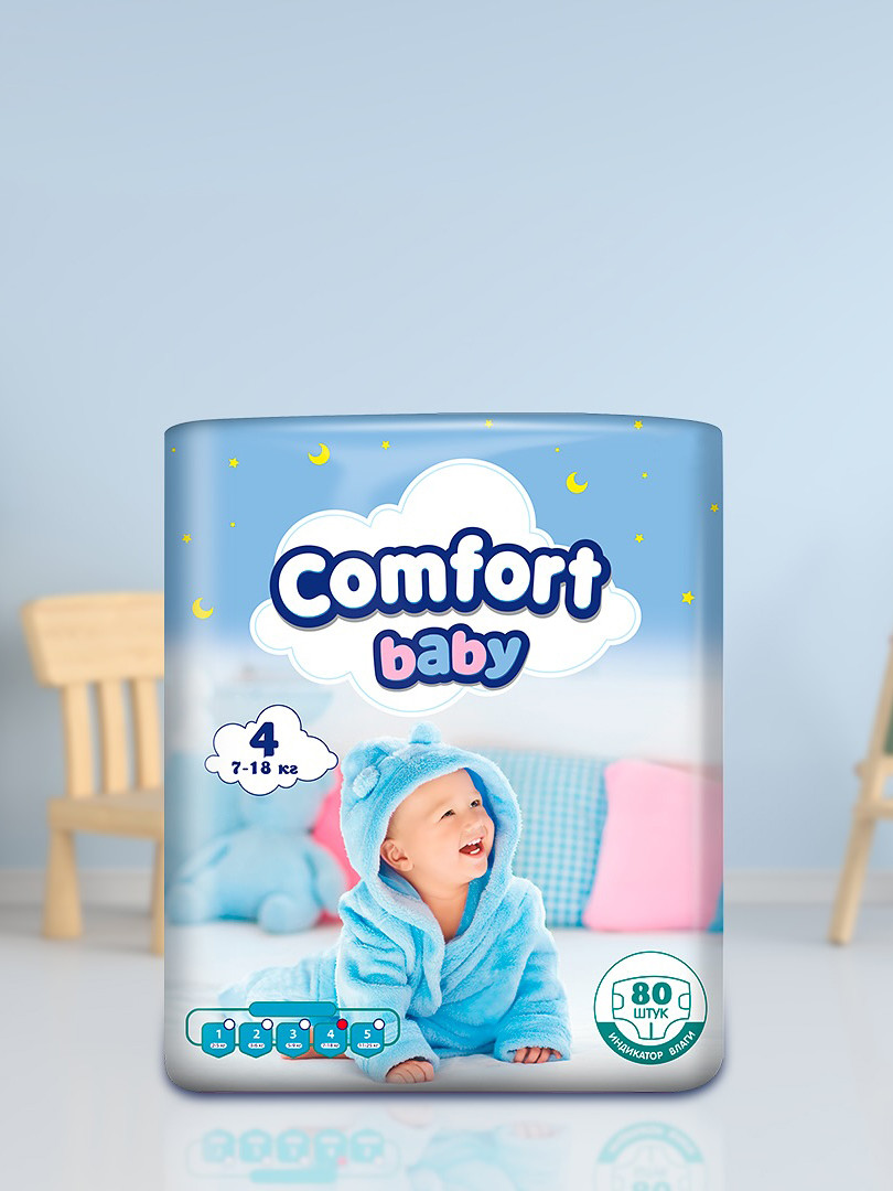 Подгузники Comfort Baby 4 размера (80 шт)