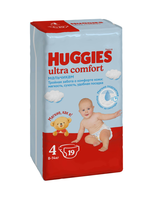 Подгузники "Huggies" Ultra Comfort Мальчиков 4 - 19 шт.