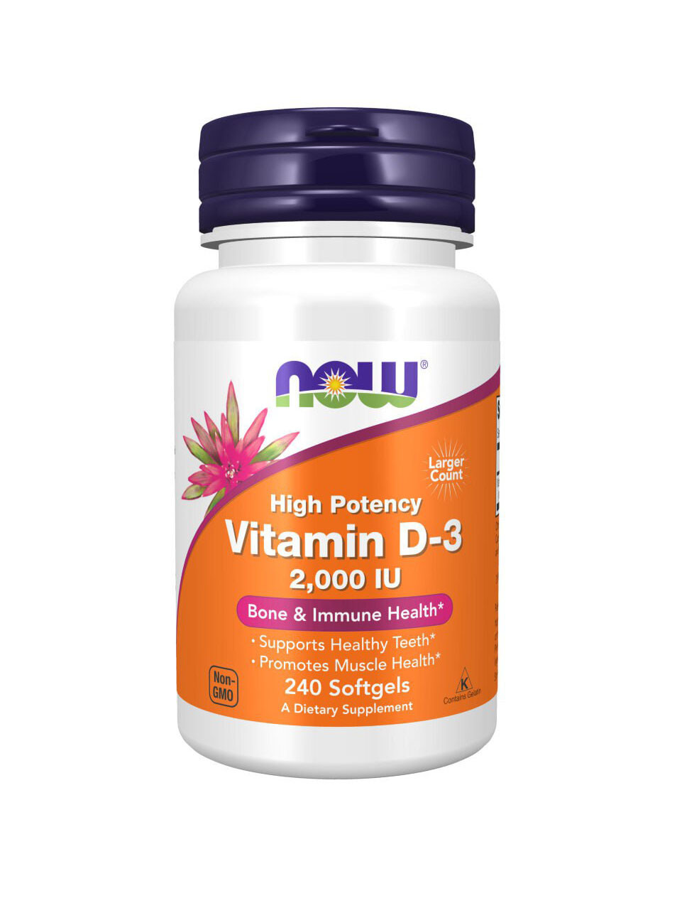 Витамин Д-3 NOW Vitamin D3 2000 IU 240 капсул