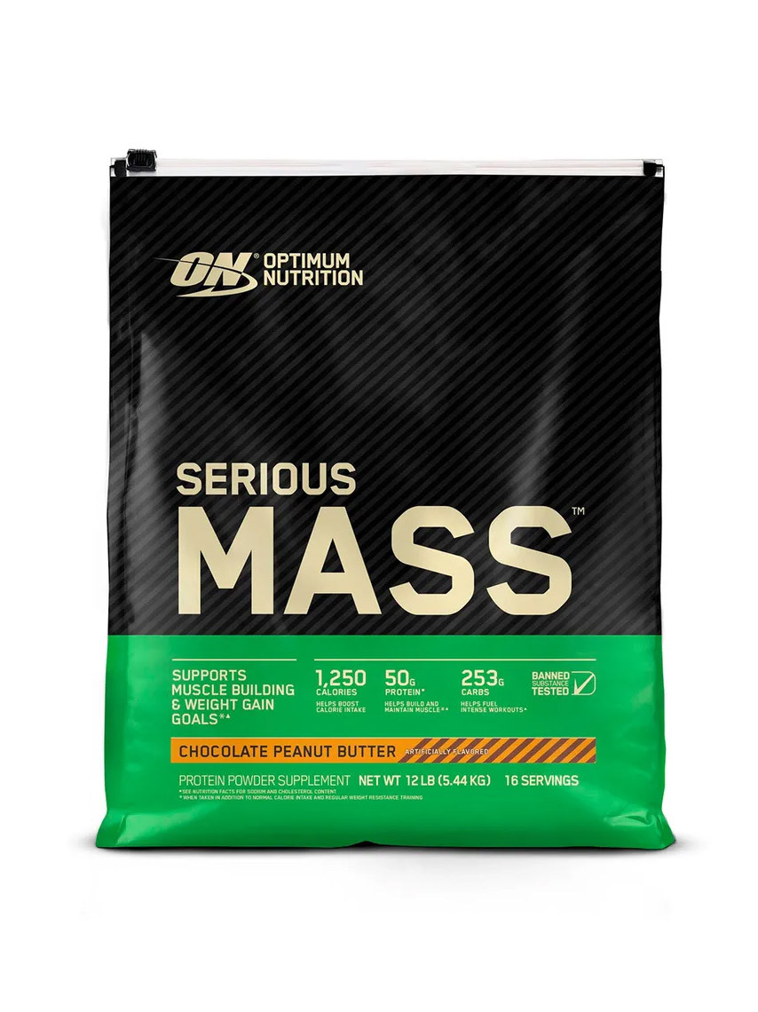Гейнер Optimum Nutrition Serious Mass – Шоколад и Арахисовое масло 5,44 кг