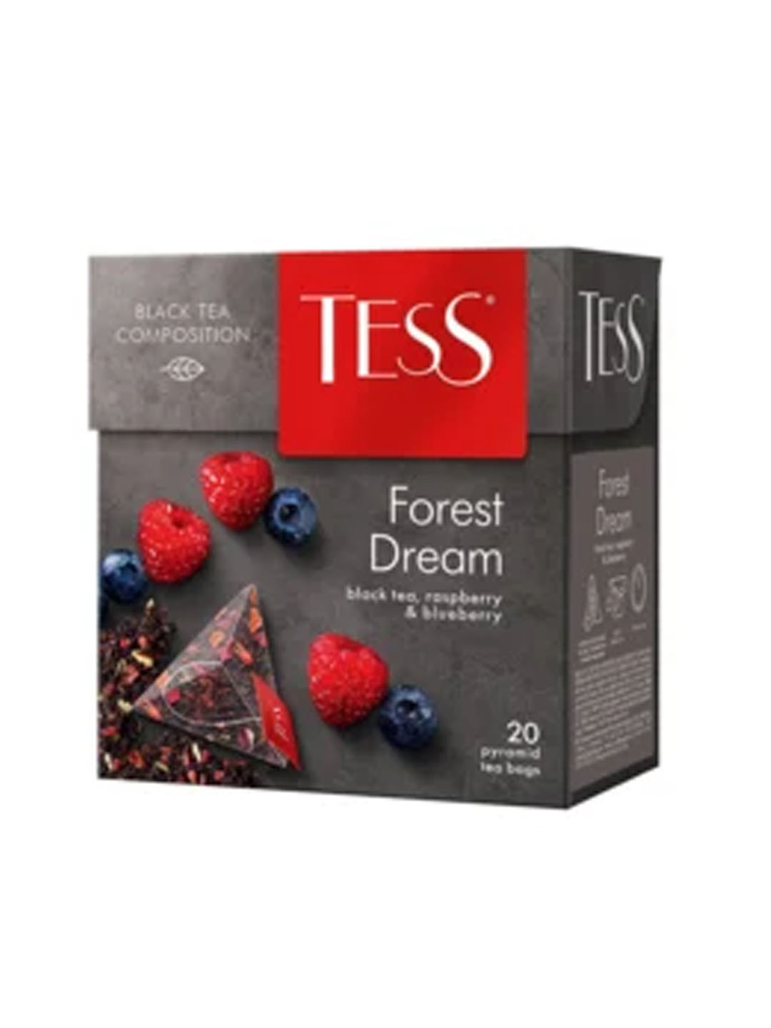 Чай пирамида TESS "Малина/черника", 20 пак. 36 гр
