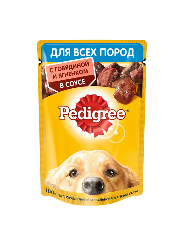 Корм Pedigree с говядина и ягненок в соусе 85 гр.